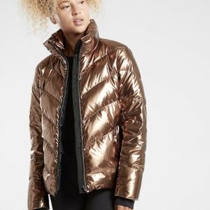 ATHLETA Lofty Metallic Down Jacket Bronze Puffer